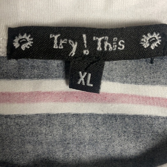 Try This! striped Tee Dress, XL, black, white & red , cool & casual! XL - Picture 2 of 6